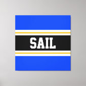 Toile SAIL Bright Blue Black White Yellow Stripes de cou (Recto)