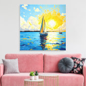 Toile Sailboat at Sunset (Insitu(Salon))