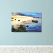 Toile Sailing Boat Reflection From the Sunset (Insitu (Plancher de Bois))