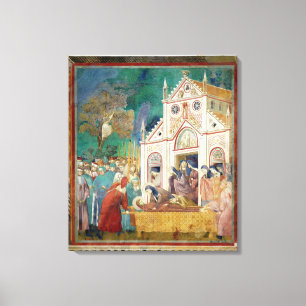 Toile Saint Clare embrasse le corps de saint François