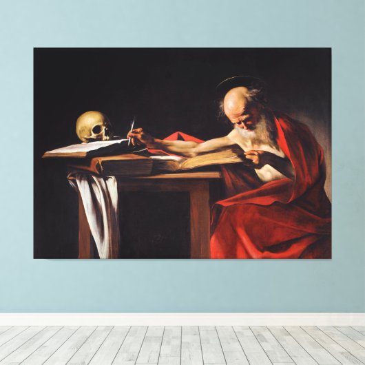 Toile Saint Jérôme Écriture par Michelangelo Caravaggio (Insitu (Plancher de Bois))