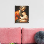 Toile Saint Joseph et l'enfant Jésus religieux (Insitu(Salon))