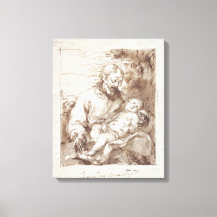 Toile Saint-Joseph with the Sleeping Christ Child (pen &