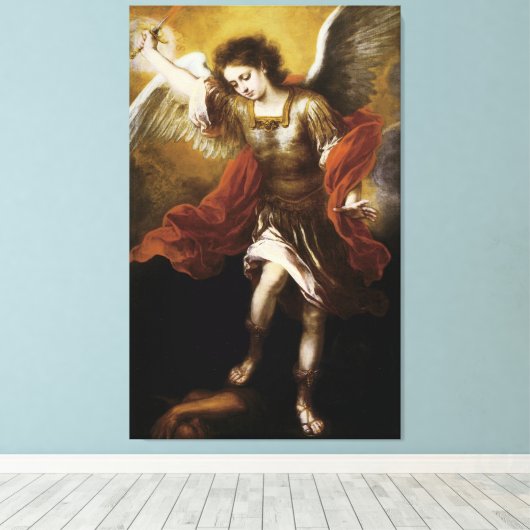 Toile Saint Michael par Murillo (Insitu (Plancher de Bois))