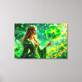 Toile Saint Patrick Jour mystique princesse trèfle magie (Recto)