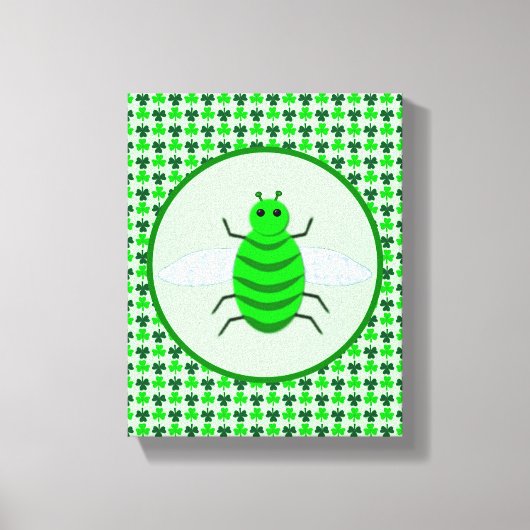 Toile Saint Patricks Day Bee et Shamrocks (Recto)
