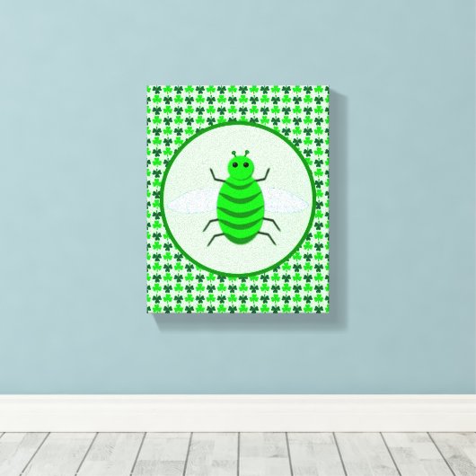 Toile Saint Patricks Day Bee et Shamrocks (Insitu (Plancher de Bois))