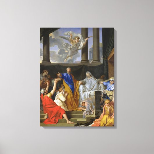 Toile Saint Pierre ressuscitant la veuve Tabitha, 1652 (Recto)
