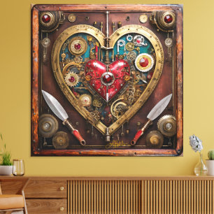 Toile Saint-Valentin Guerrier Steampunk Rubis Et Poignar