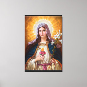 Toile Sainte-mère Marie Coeur immaculé, foi catholique