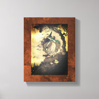 Saison Automne/Halloween Canvas de sorcière murale