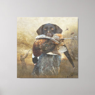 Toile Saison de chasse, Allemand À poils durs Pointer Ta