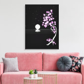 Toile Sakura fleurit sous une Pleine lune (Insitu(Salon))