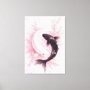 Toile Sakura Koi Japonais