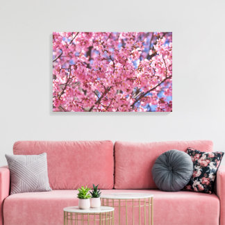 Toile Sakura Pink Cherry Blossom Sky