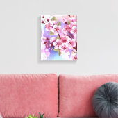 Toile Sakura rose sur la peinture Arrière - plan (Insitu(Salon))