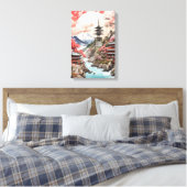 Toile Sakura Serenity - Paysage japonais traditionnel (Insitu(Chambre))