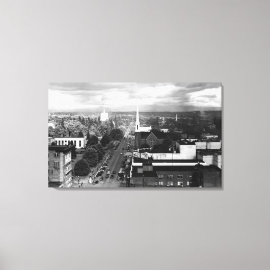 Toile Salem, OR Vue de la ville à partir d'une photo aér (Recto)