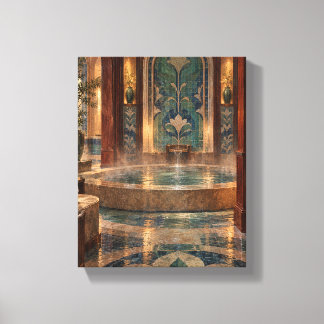 Toile Salle de bain en bois de rose avec mosaïque de jad
