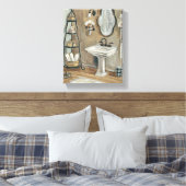 Toile Salle de bain française avec miroir et lavabo (Insitu(Chambre))