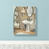 Toile Salle de bain française avec miroir et lavabo (Insitu (Plancher de Bois))