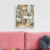 Toile Salle de bain française avec miroir et lavabo (Insitu(Salon))