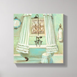 Toile Salle de bains démodée