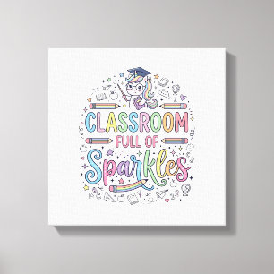 Toile Salle de classe licorne pleine de paillettes Merch