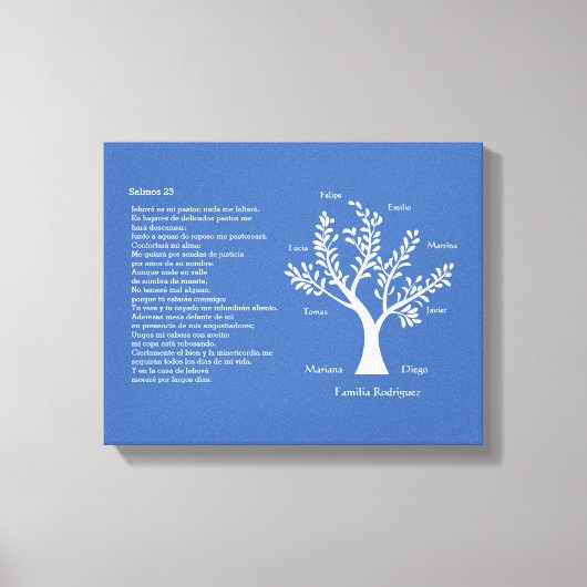 Toile Salmos 23 - Psaume 23 arbre généalogique, (Recto)