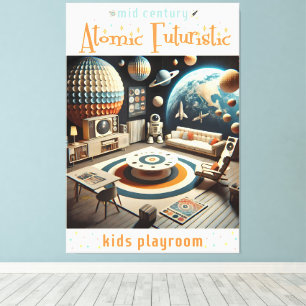 Toile Salon de jeu pour enfants futuriste atomique de l'