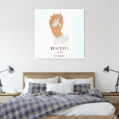 Toile salon holographique ongle femme main nails technic (Insitu(Chambre))