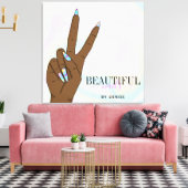 Toile salon holographique ongle femme main nails technic (Insitu(Salon))