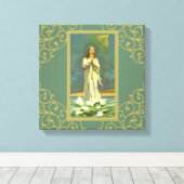 Toile Salut Mary Star de la Mer Ave Maris Rosary (Insitu (Plancher de Bois))