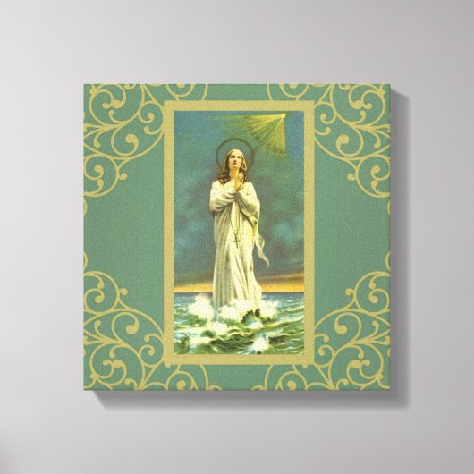 Toile Salut Mary Star de la Mer Ave Maris Rosary (Recto)