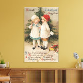 Toile Salutation de Noël généreuseEnfants par un arbre (Insitu(Salon))