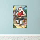 Toile Salutation de NoëlÉdifice de Santa (Insitu (Plancher de Bois))