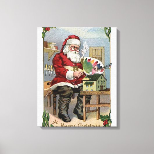 Toile Salutation de NoëlPeinture de Santa (Recto)
