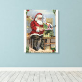 Toile Salutation de NoëlPeinture de Santa (Insitu (Plancher de Bois))