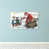 Toile Salutation de NoëlPère Noël et enfants (Insitu (Plancher de Bois))