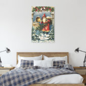 Toile Salutation de NoëlPère Noël et Joueur de disques (Insitu(Chambre))