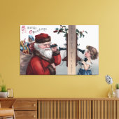 Toile Salutation de NoëlPère Noël et téléphone (Insitu(Salon))