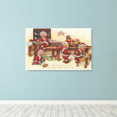 Toile Salutation de NoëlPetits enfants sur le pupitre (Insitu (Plancher de Bois))