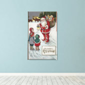 Toile Salutation de NoëlSanta Parler aux enfants (Insitu (Plancher de Bois))