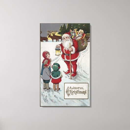 Toile Salutation de NoëlSanta Parler aux enfants (Recto)