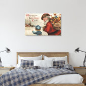 Toile Salutation de NoëlSanta Parler avec un garçon (Insitu(Chambre))