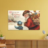 Toile Salutation de NoëlSanta Parler avec un garçon (Insitu(Salon))