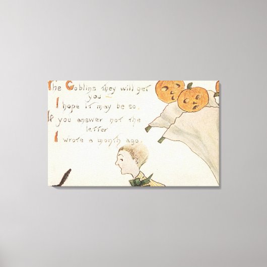 Toile Salutation HalloweenFantômes Jack-O-Lanterne (Recto)