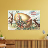 Toile Salutations de PâquesLapins par un Oeuf Décoré (Insitu(Salon))