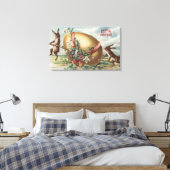 Toile Salutations de PâquesLapins par un Oeuf Décoré (Insitu(Chambre))