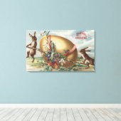 Toile Salutations de PâquesLapins par un Oeuf Décoré (Insitu (Plancher de Bois))